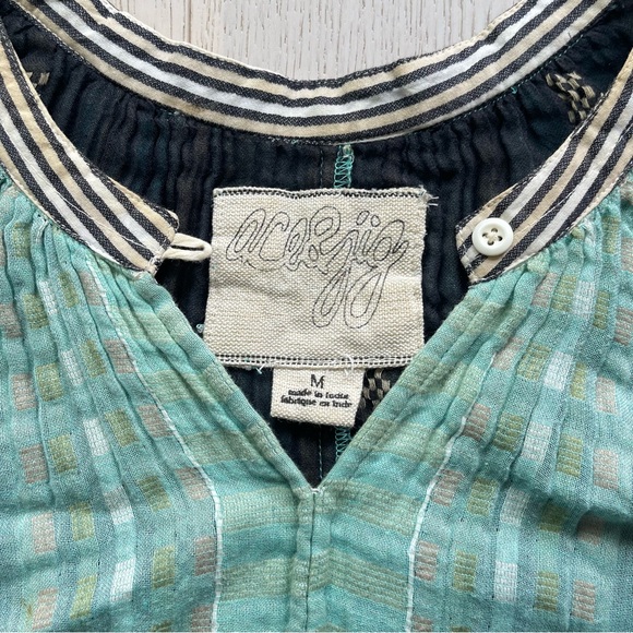 Ace & Jig 100% slub cotton striped geometric drawstring waist summer dress - Picture 3 of 16